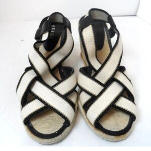 Lauren Ralph Lauren Idalis wedge espadrille sandals, size 6.5, 4 inch height.